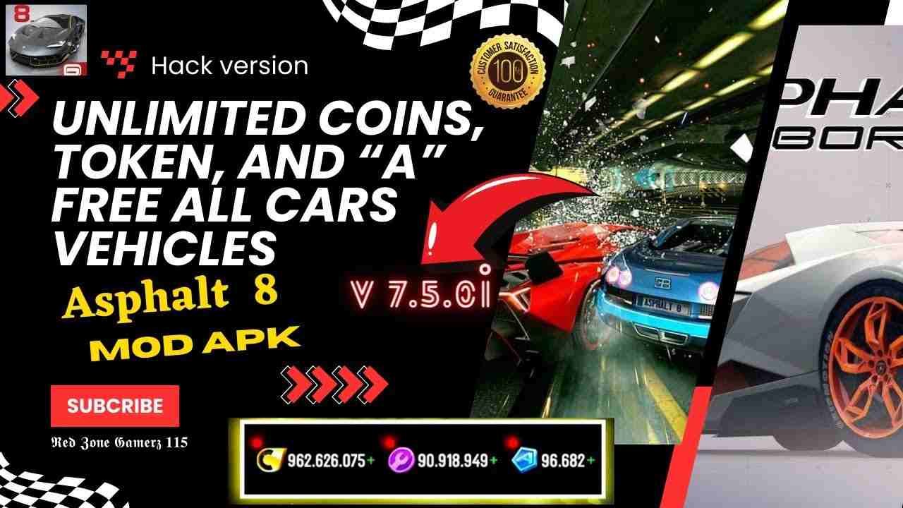 Tải Hack Asphalt 8 MOD APK 8.0.1d (Vô Hạn Tiền, Full Xe, Tokens)