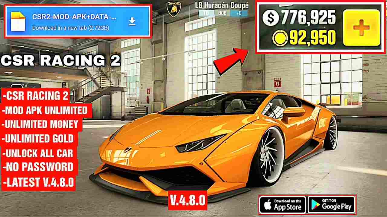 Tải Hack CSR Racing 2 MOD APK 5.3.0 (Vô Hạn Tiền, Nhiên Liệu, Full Xe)