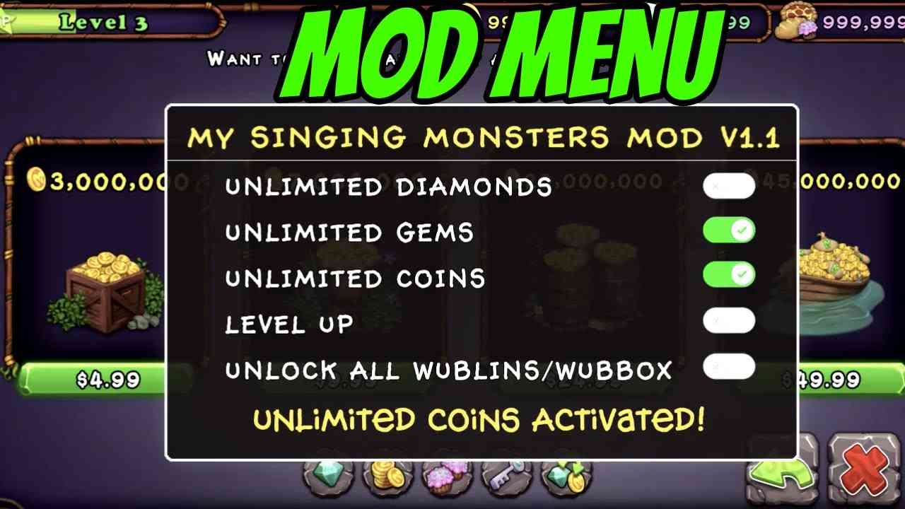 Các Tính Năng MOD APK Trong My Singing Monsters