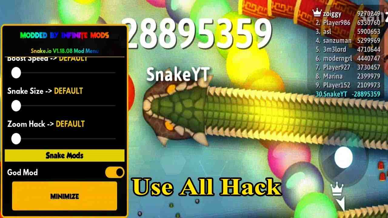 Các tính năng MOD APK nổi bật của Snake.io