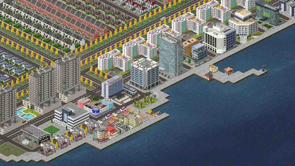 Playing TheoTown MOD unlocks all buildings from the start