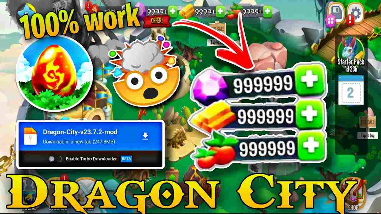 Dragon City Mobile MOD APK 24.9.1 (Mod Menu, Unlimited Money, Gems, Immortal, One Hit)