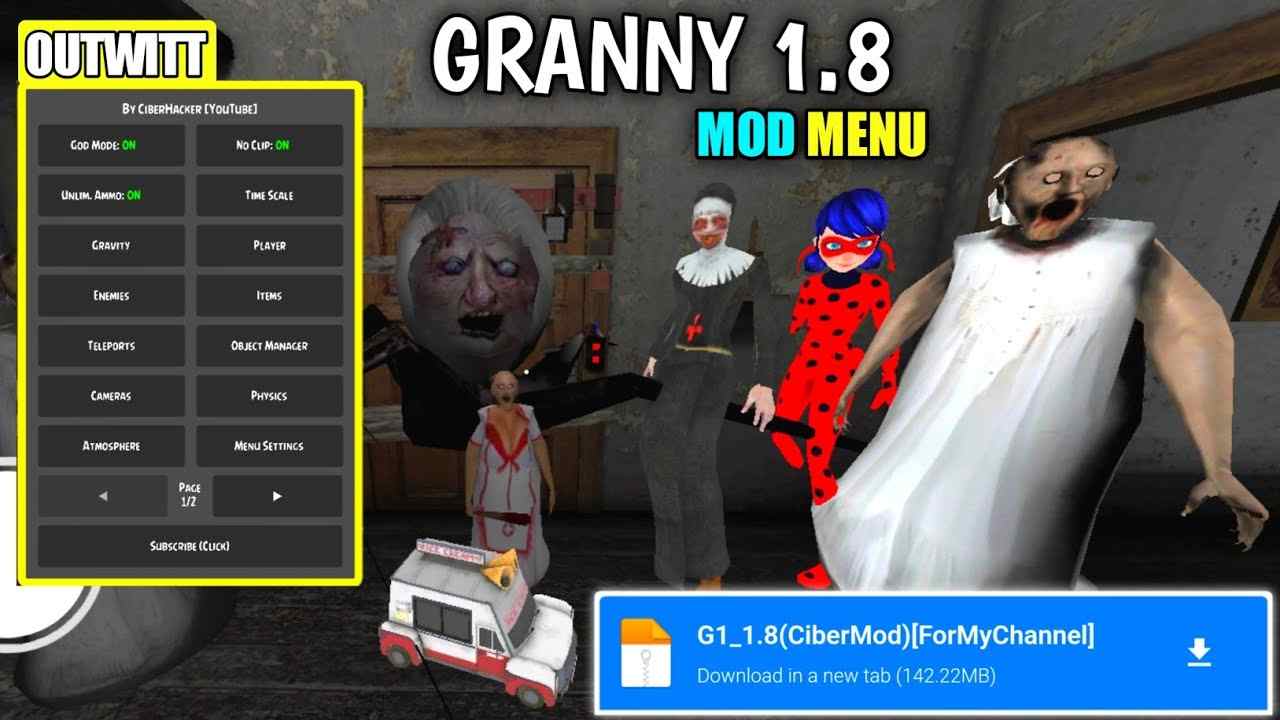 Download Hack Granny MOD APK 1.8.2 (See Through Walls, Immortal, Outwitt)