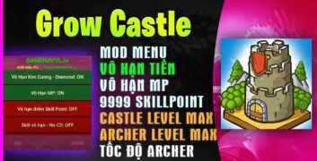 Tải Hack Grow Castle MOD APK 1.40.8 (Full Tiền, Kim Cương, Đánh Rồng) image