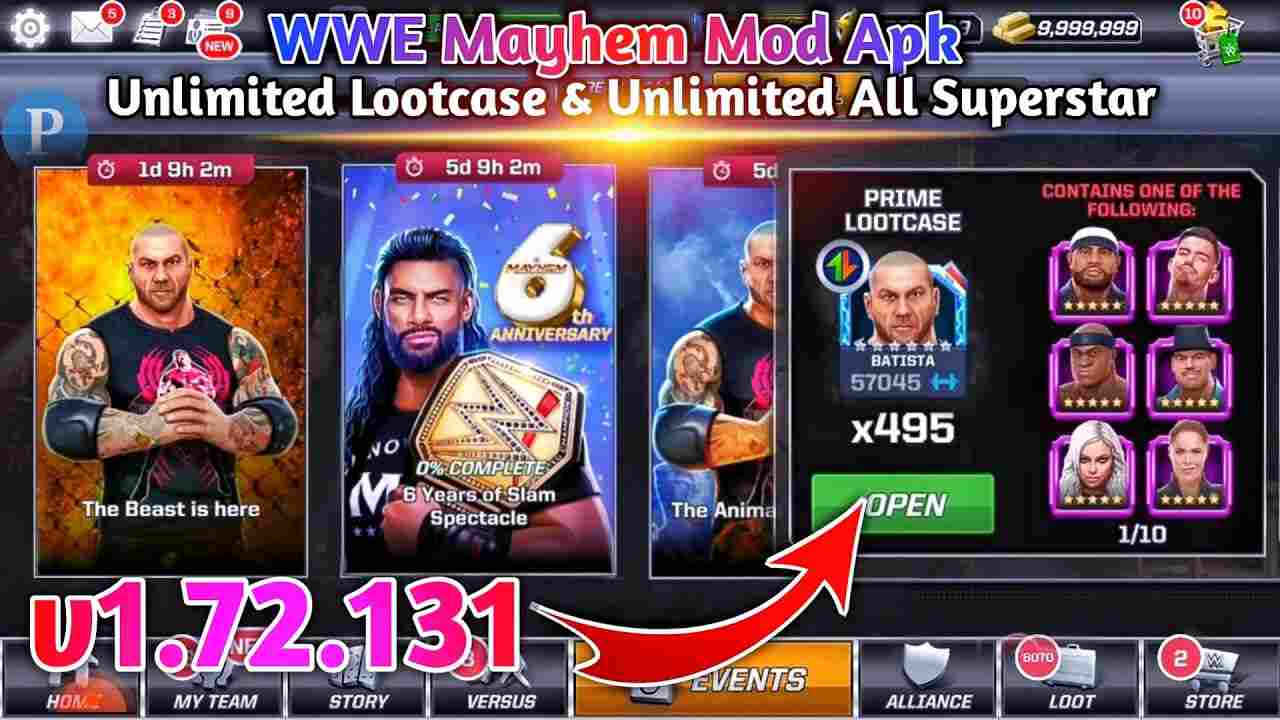 Difference between previous version and WWE Mayhem MOD