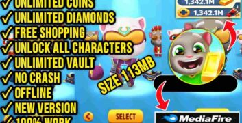 Talking Tom Gold Run MOD APK 25.1.1.8587 (Full Characters, Unlimited Money, Diamonds, Full Skin) image