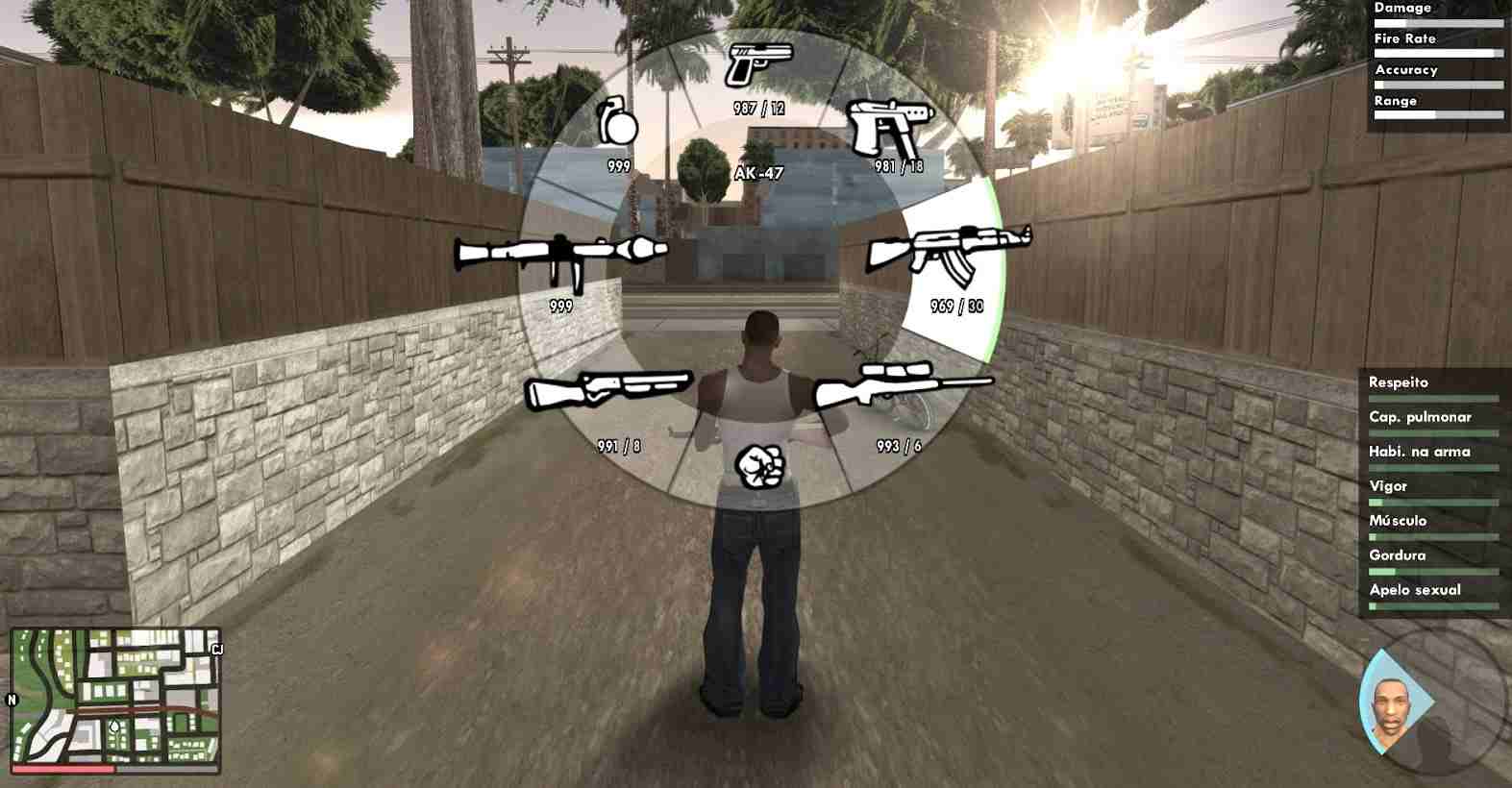 Diverse weapons to use in combat GTA- San Andreas MOD