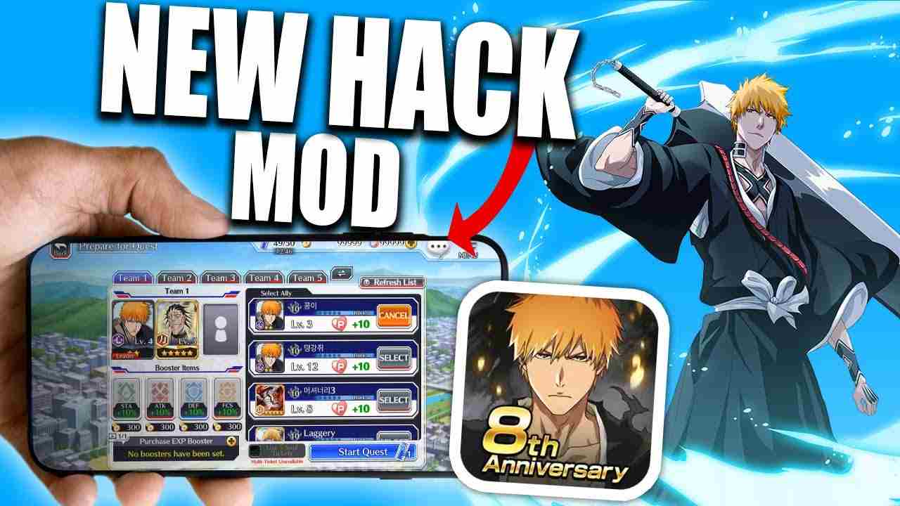 Tải Hack Bleach: Brave Souls MOD APK 16.2.10 (Menu Mod, Vô Hạn Spirit Orbs)