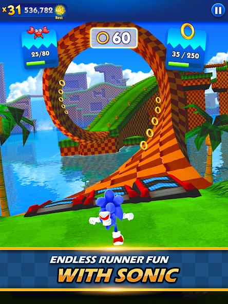 Features of Sonic Dash MOD APK available on Android