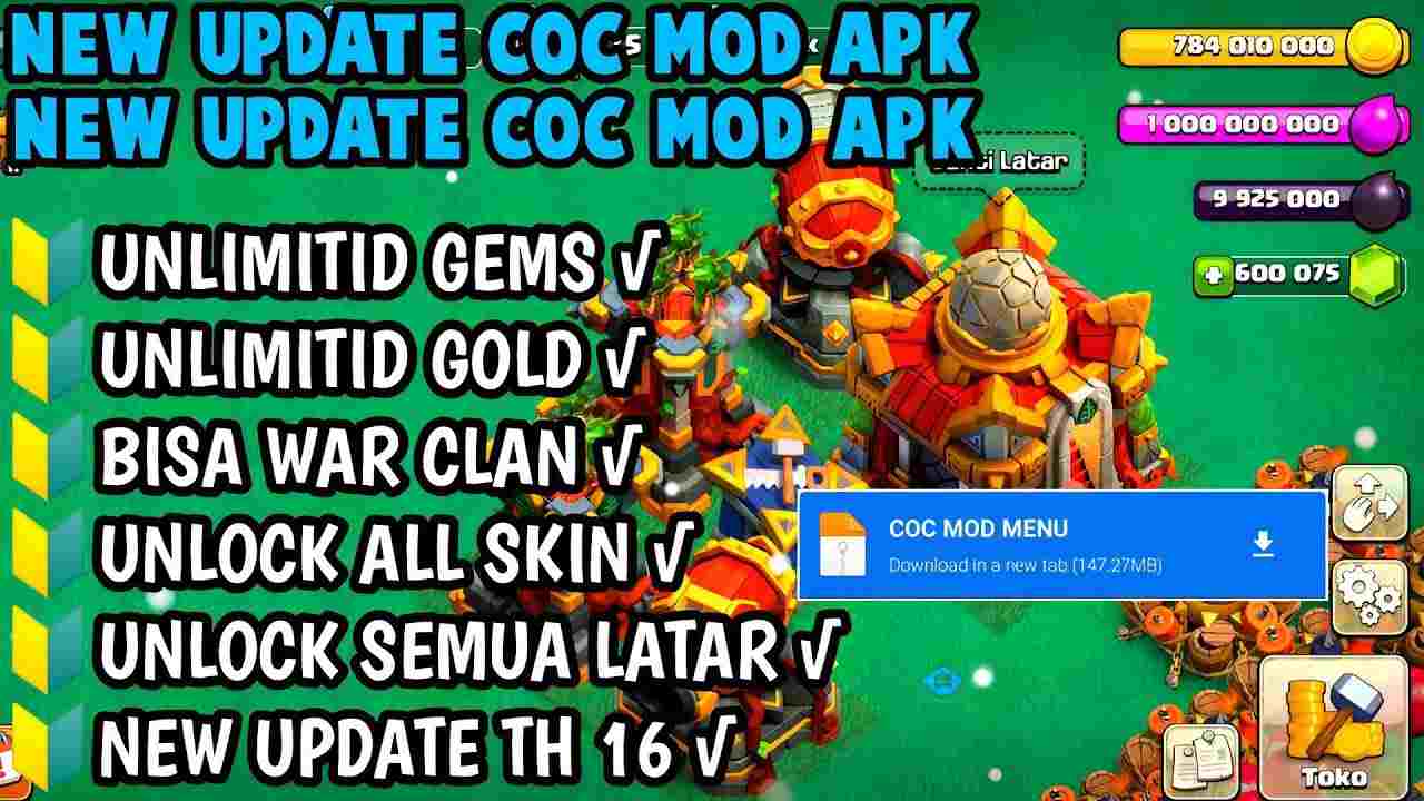 Tải Hack Clash of Clans MOD APK 16.517.16 (Vô Hạn Đá Quý, Vàng, Dầu, Quân Đội)