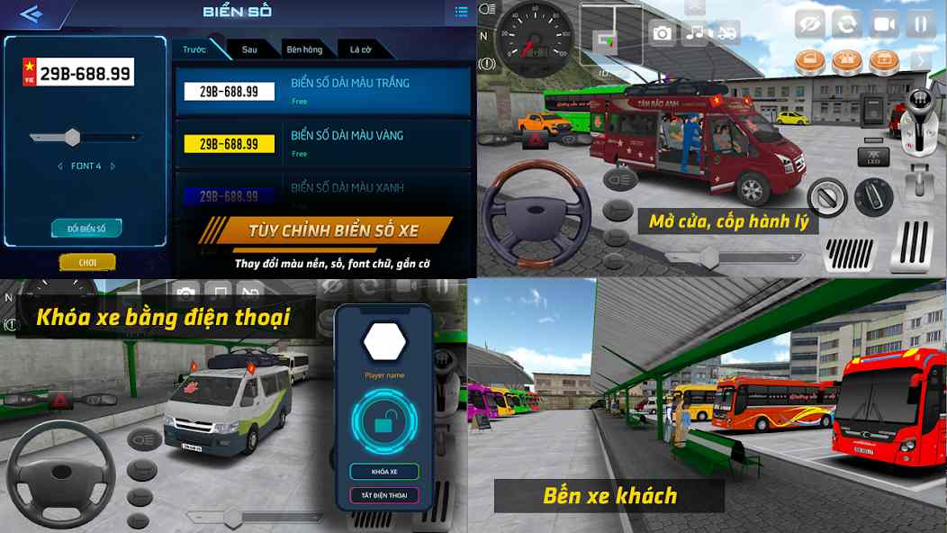 List of MOD APK features on Minibus Simulator Vietnam game shared by HNHAYVL