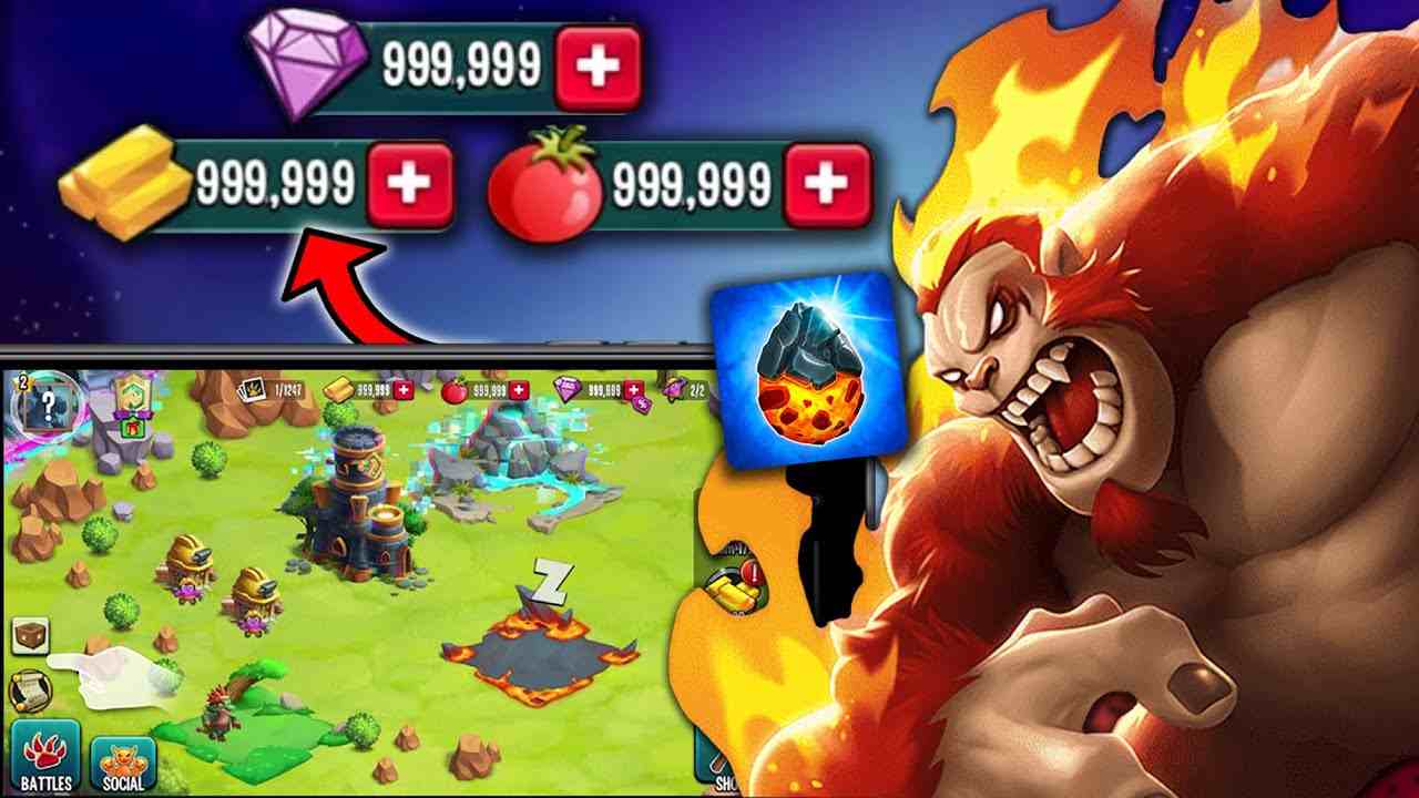 Download Hack Monster Legends MOD APK 17.5.1 (Unlimited Gold, 9999+ Gems, Full Food)