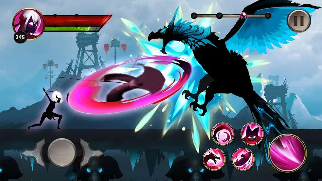 Compare official version and Stickman Legends MOD