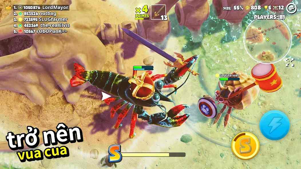 So sánh phiên bản King of Crabs MOD và bản gốc trên Play Store