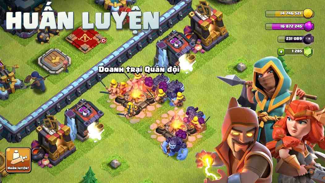 So sánh sự khác biệt giữa phiên bản gốc Clash of Clans và bản MOD 16.517.16