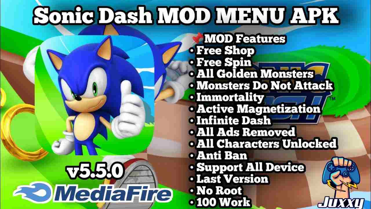 Tải Hack Sonic Dash MOD APK 8.1.0 (Menu Mod, Full Nhân Vật, Vô Hạn Tiền và Ngọc)