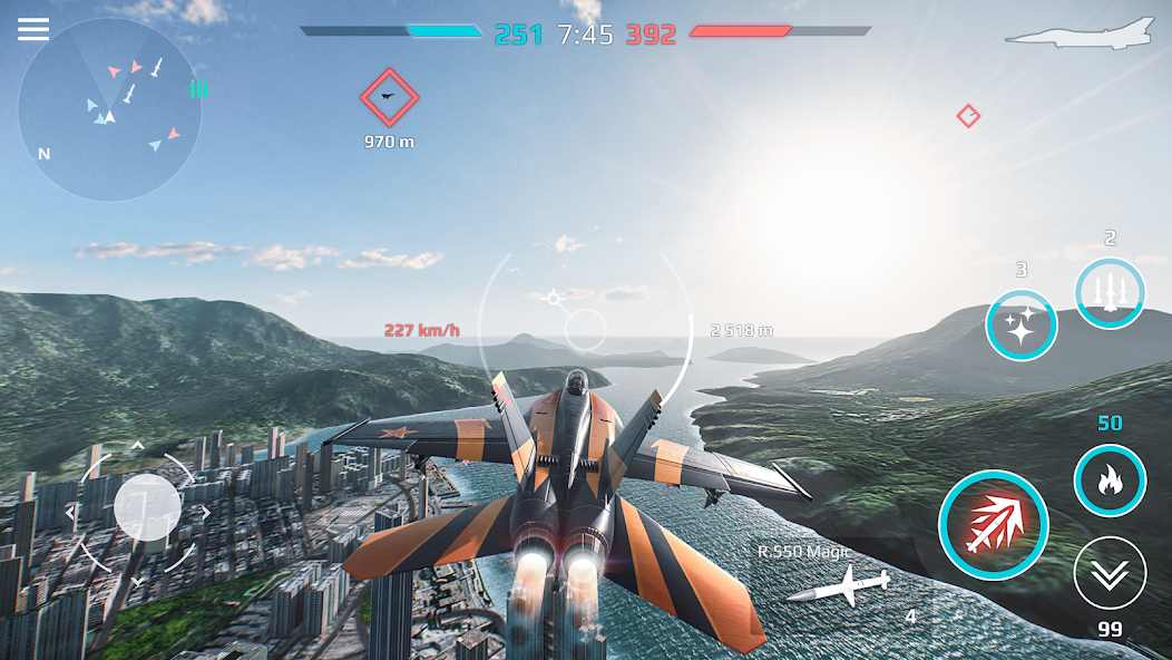 Trải nghiệm chiến đấu mãn nhãn không giới hạn đạn dược Sky Combat MOD